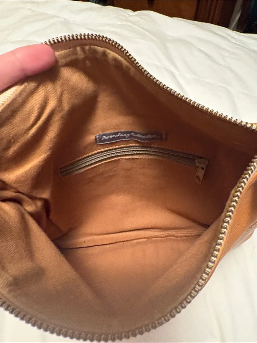 Noonday Collection Tan Fold-Over Crossbody Bag